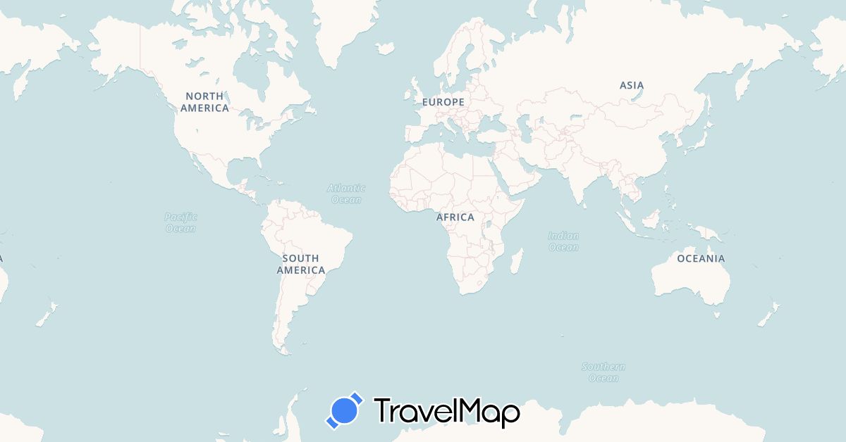 TravelMap itinerary: driving, plane, train, boat in Germany, Denmark, Spain, France, United Kingdom, Ireland, Italy, Netherlands, Portugal, United States (Europe, North America)